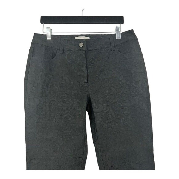 Chicos Womens Size 1 US 8 Black Lace Print Pants - Picture 2 of 4